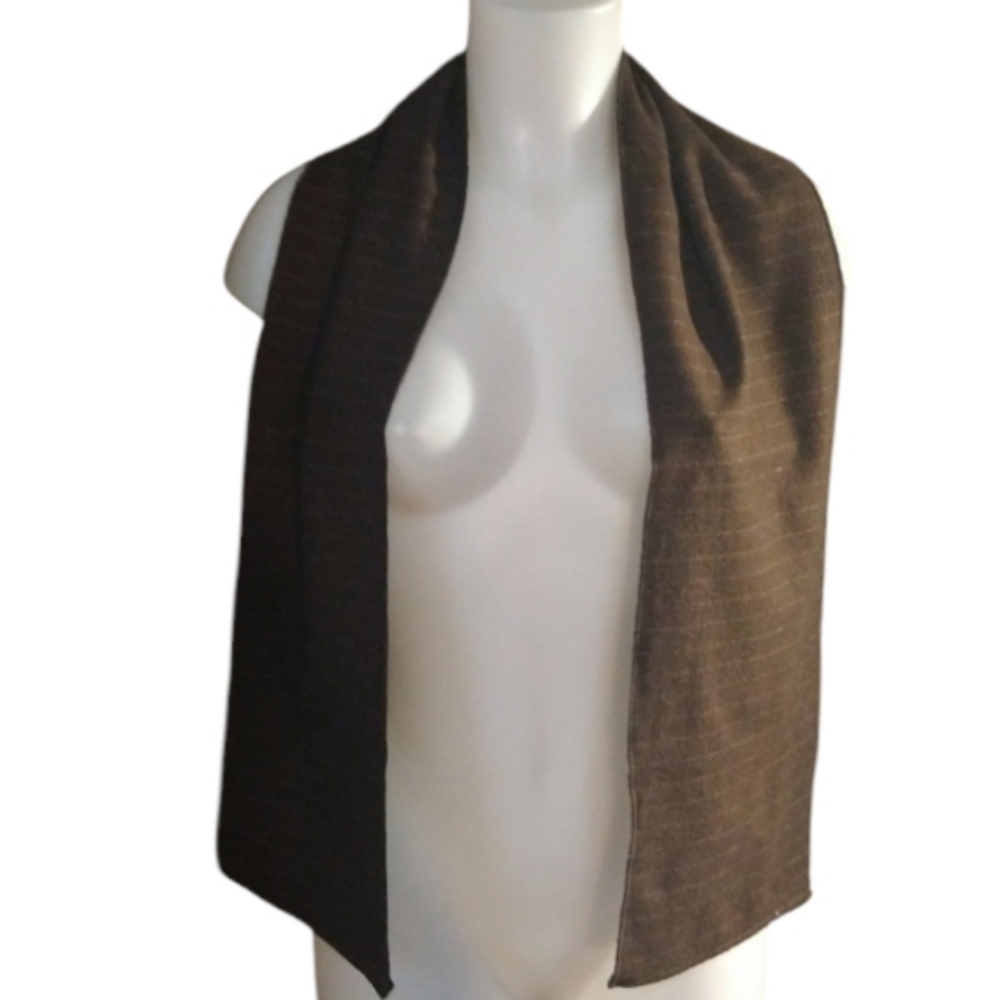 brown striped winter scarf